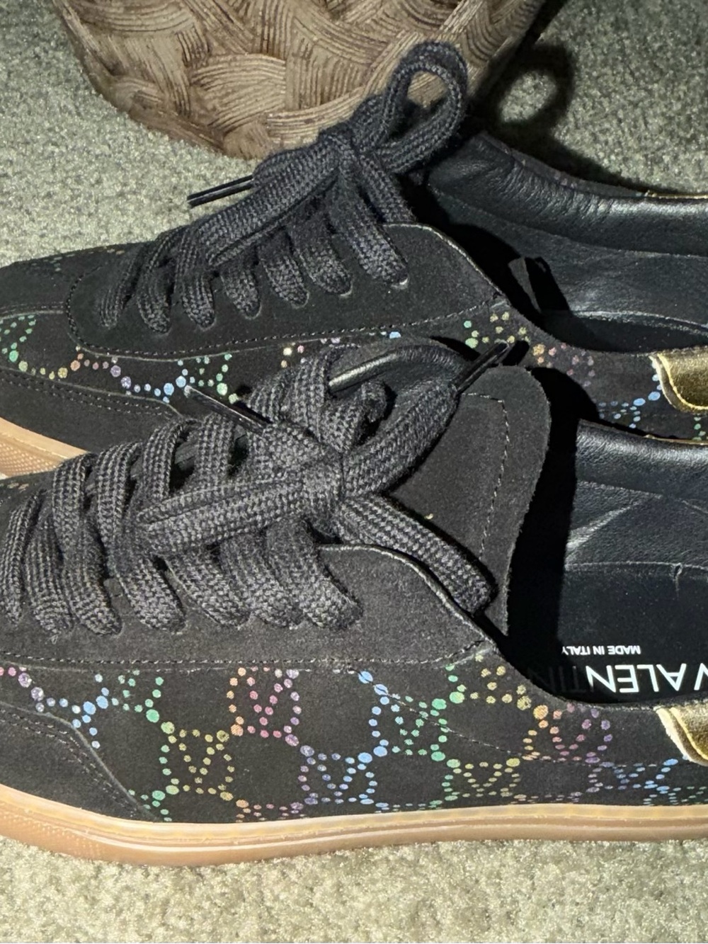Valentino  Black Low-Top Sneakers with Gum Sole